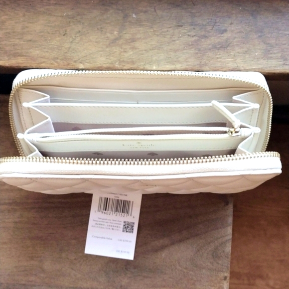 Kate Spade Wallet Quilted Leather Zip-Around Continental NWT - Picture 7 of 16